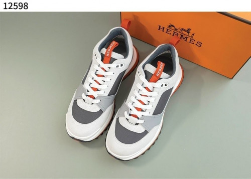 에르메스 리더 스니커즈 트윌 카프스킨 스웨이드 고트스킨 & 멀티꼴로르 그리 쿼츠