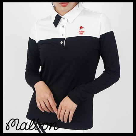 여성 신본애리배색긴팔