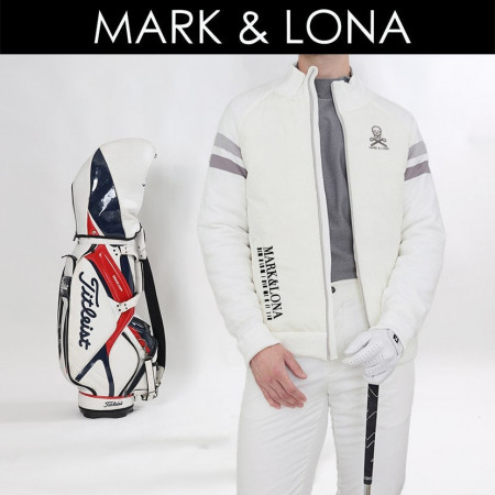 마크 두줄니트배색 패딩