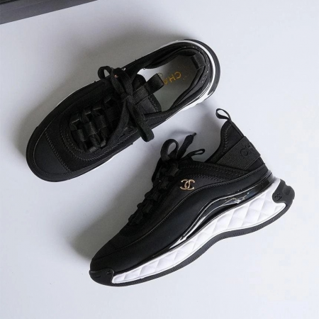 샤넬 믹스드 파이버 스니커즈 블랙