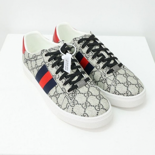 구찌 에이스 GG 캔버스 웹 로우탑 스니커즈