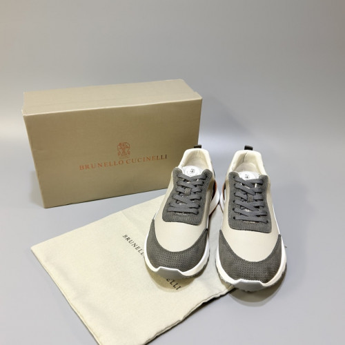 브루넬로쿠치넬리 [ B*unello Cucinell ] 수입 레더트림 스웨이드 스니커즈 -그레이&베이지-