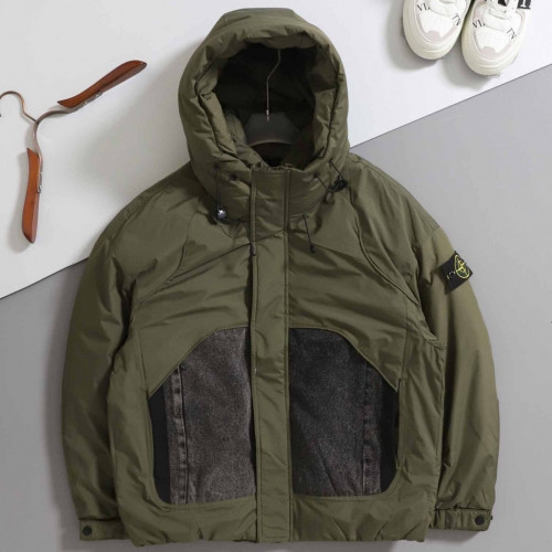 스톤아일랜드 [ S.T ] 수입 나일론메탈 TC 에코닐 다운 자켓 -카키-