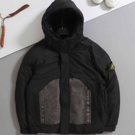 스톤아일랜드 [ S.T ] 수입 나일론메탈 TC 에코닐 다운 자켓 -블랙-