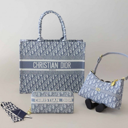 디올 [ D*OR ] 수입 북 도트 미디엄 & 몽테인 미니백 3종 SET -그레이-