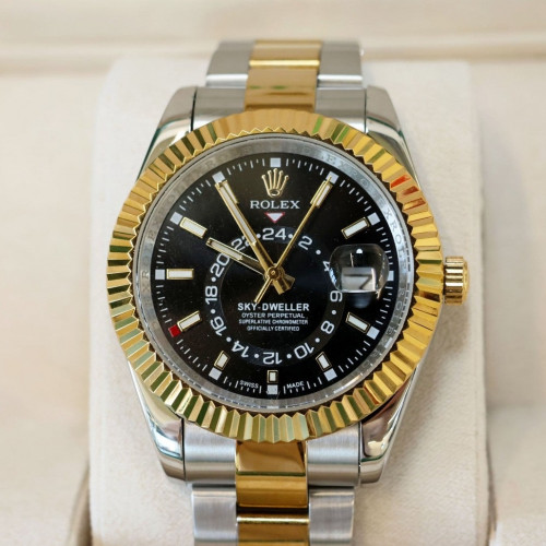 로렉스 [ R*LEX ] 수입고급 오이스터 스카이드웰러 블랙골드