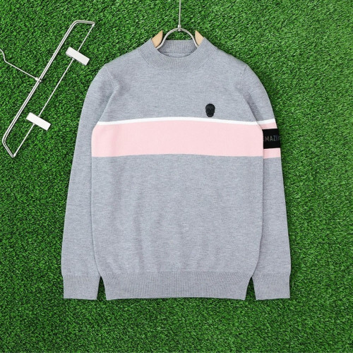 어메이징크리 아코디오 배색 라운드 니트