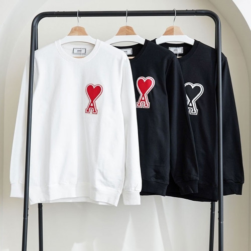 아미 수입 빅하트 로고 패치 크루넥 맨투맨 티셔츠#11999