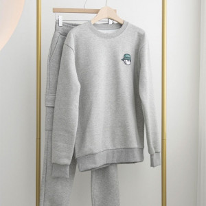 [특가세일]말본 포인트 라운드맨투맨 기모 트레이닝 셋#9237