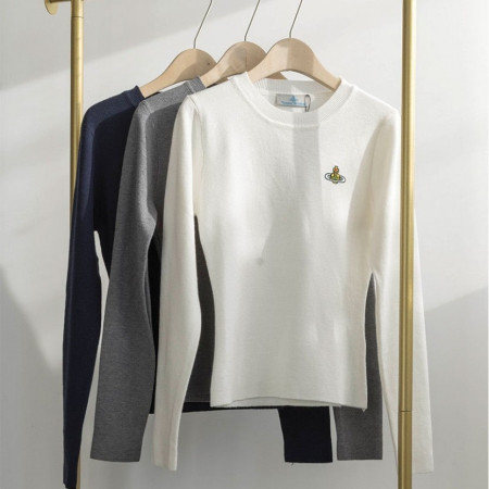 비비안웨스트우드 [Vivienne Westwood] 긴팔 라운드넥 자수로고 니트 스웨터 #12465