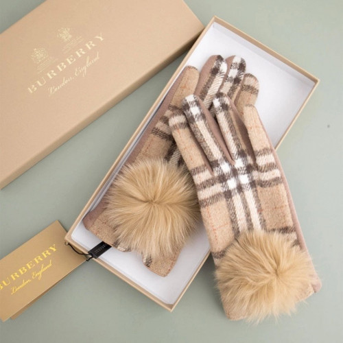 버버리 [BURBERRY] 체크 퍼 울 장갑