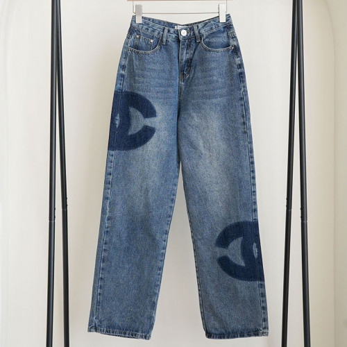 샤넬 수입 빈티지 CC 와이드 데님 팬츠