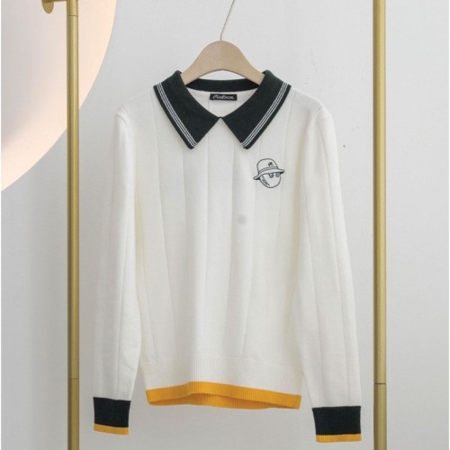 말본 [MALBON] 스트라이프 에리 카라 니트 #12368