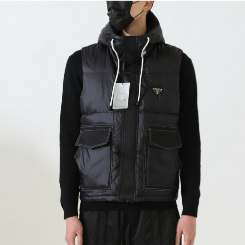 프라다 [ P ] 삼각로고 다운 패딩베스트
