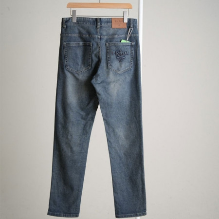 [PRADA] 프라다 레더패치 포켓 엠보로고 데님 팬츠 #20102