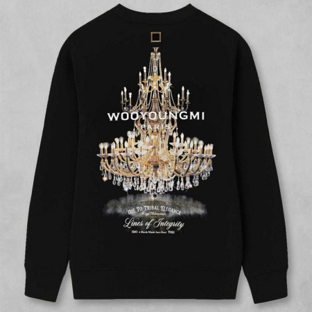 우영미 샹들리에 그래픽 백로고 맨투맨 티셔츠#2925