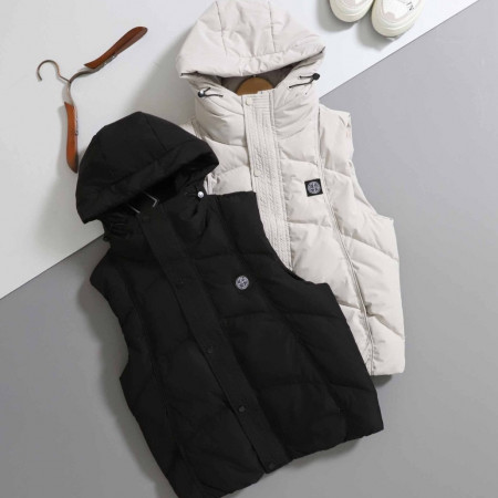 스톤아일랜드 [ S,T ] 나침반 사각 패치 패딩 조끼