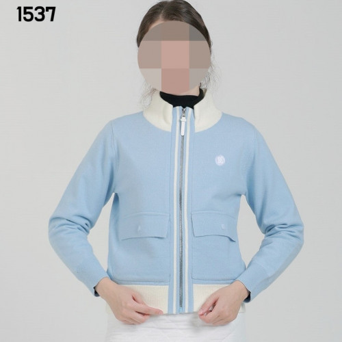 지X어 여자 1537 라인배색 방풍 니트 집업 자켓