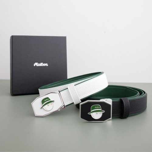 말본 그린배색 가죽 벨트