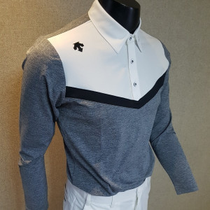 데상트 브이 배색  골프 신상 티셔츠